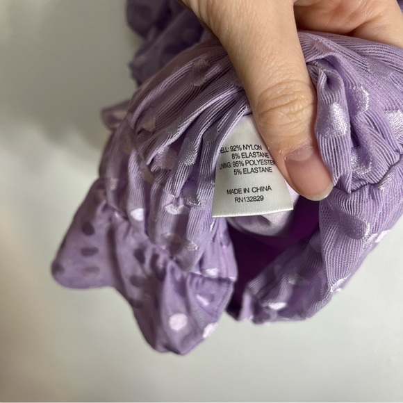 Majorelle Karissa One Shoulder Mini Dress Amethyst Purple Polka Dot Revolve - Picture 6 of 6